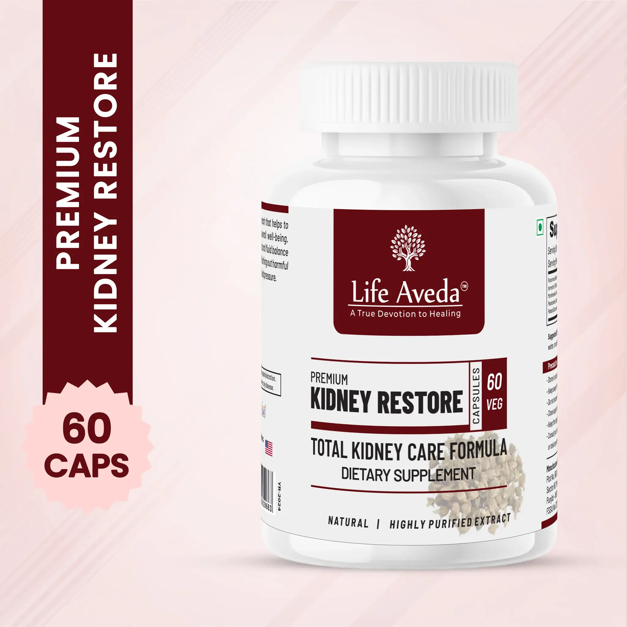 Picture of Life Aveda Premium Kidney Restore Capsules - 60 Veg Caps