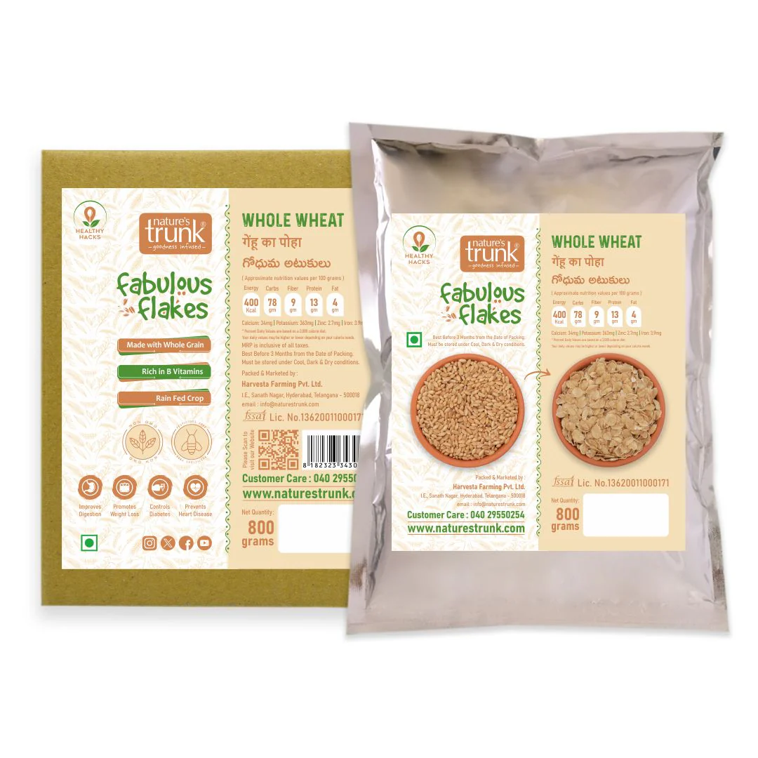 Picture of Nature's Trunk Whole Wheat Flakes  - 800 GM