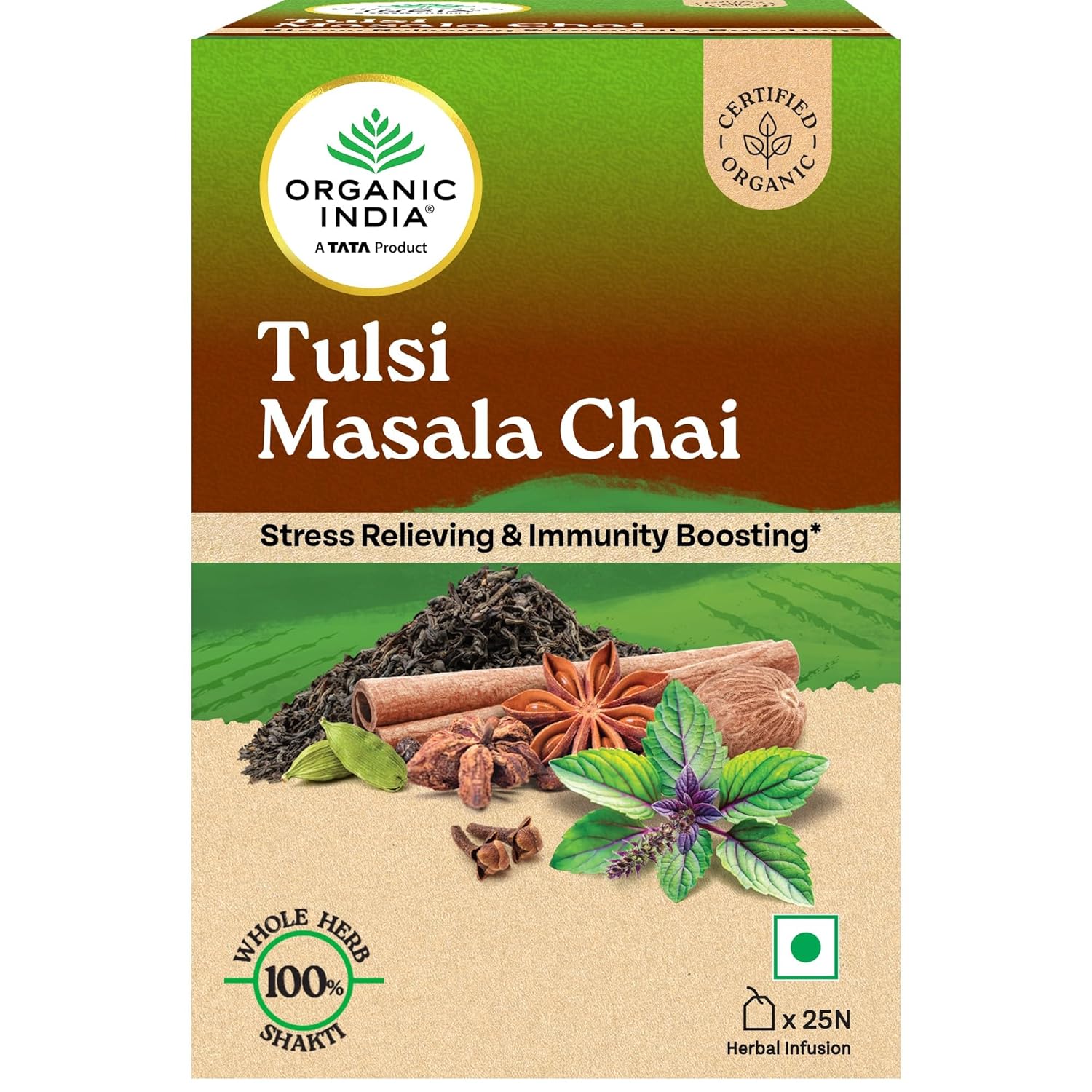 Picture of Organic India Tulsi Masala Chai - 25 Tea Bags