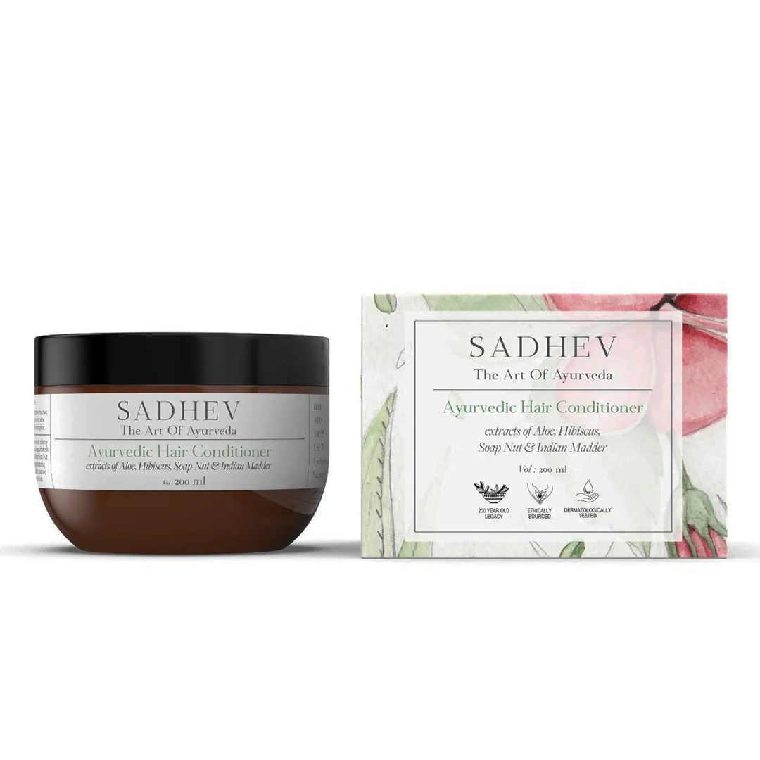 Picture of Sadhev Ayurvedic Hair Conditioner With Extracts Of Aloe, Hibiscus, Soap Nut And Indian Maddar For Deep Condition And Nourishment - 200 ML