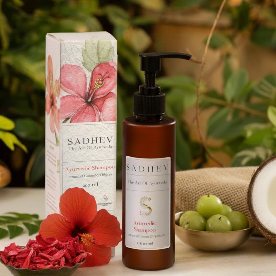 Picture of Sadhev Ayurvedic Shampoo - Coconut & Hibiscus - 200 ML