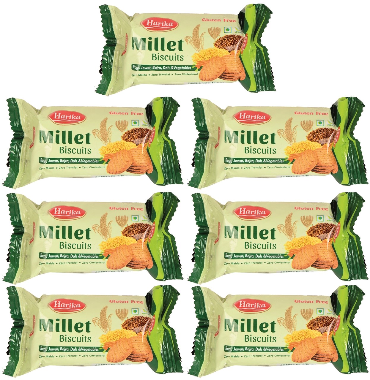 Picture of Harika Millet Biscuits - 45g  [ Gluten Free ] - Pack of 7