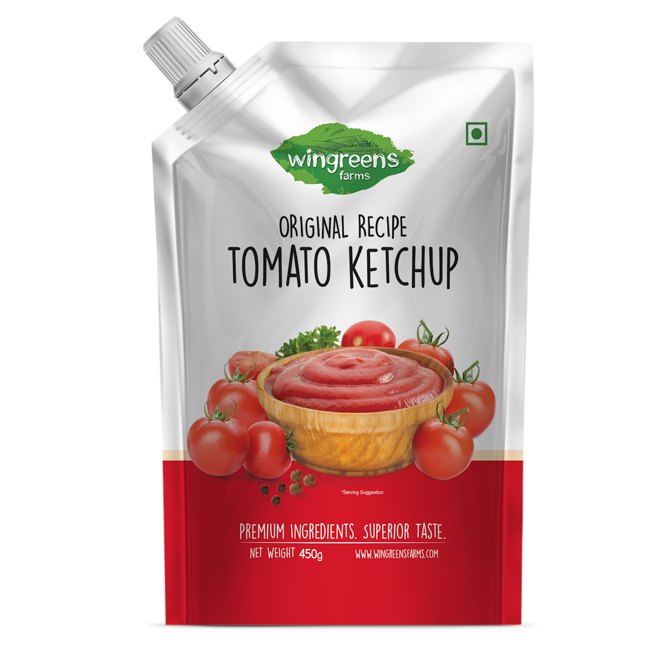 Show details for Wingreens Tomato Ketchup Spout Pouch 450g Picture of Wingreens Tomato Ketchup Spout Pouch 450g