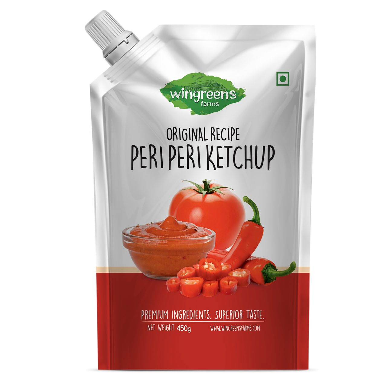 Show details for Wingreens Peri Peri Ketchup Spout Pouch450g Picture of Wingreens Peri Peri Ketchup Spout Pouch450g