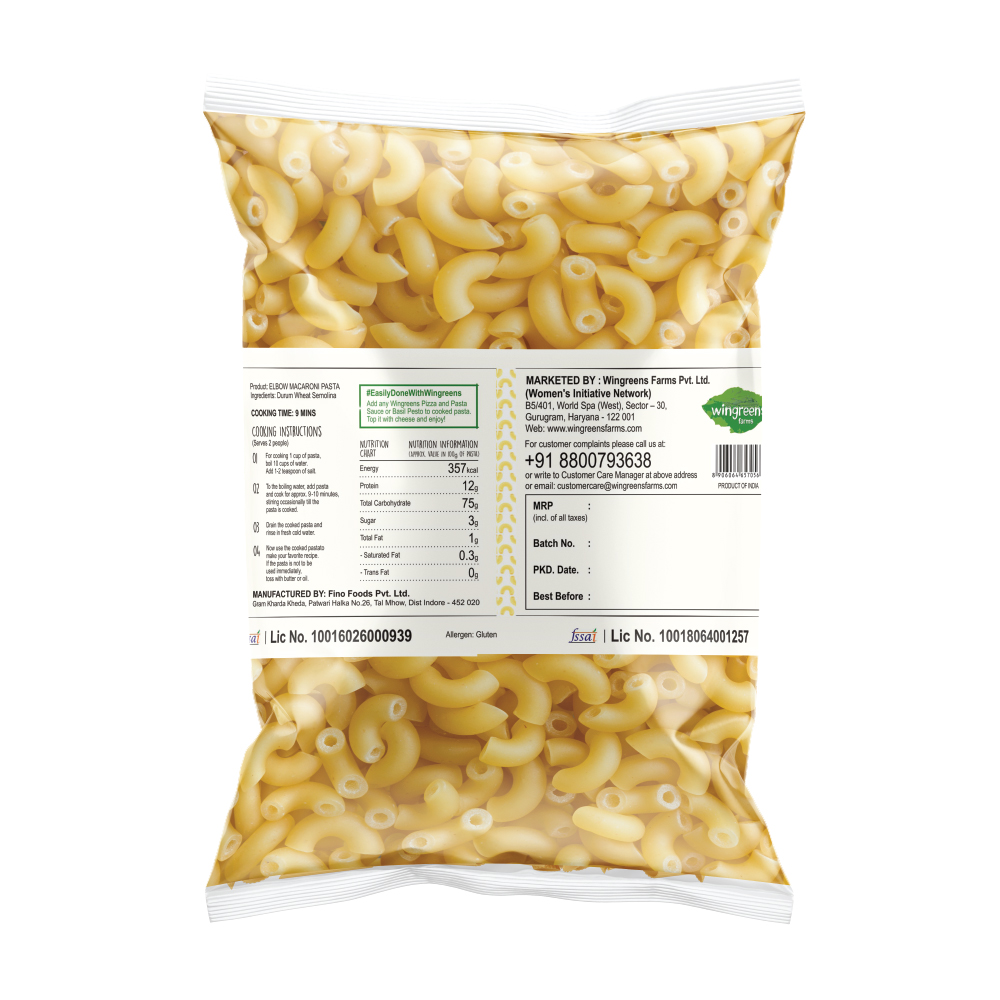 Picture of Wingreens Durum Wheat Pasta - Elbow Macaroni 400g