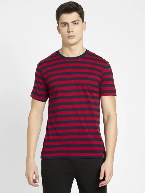 Picture of Navy & Shanghai Red Crew neck T-shirt