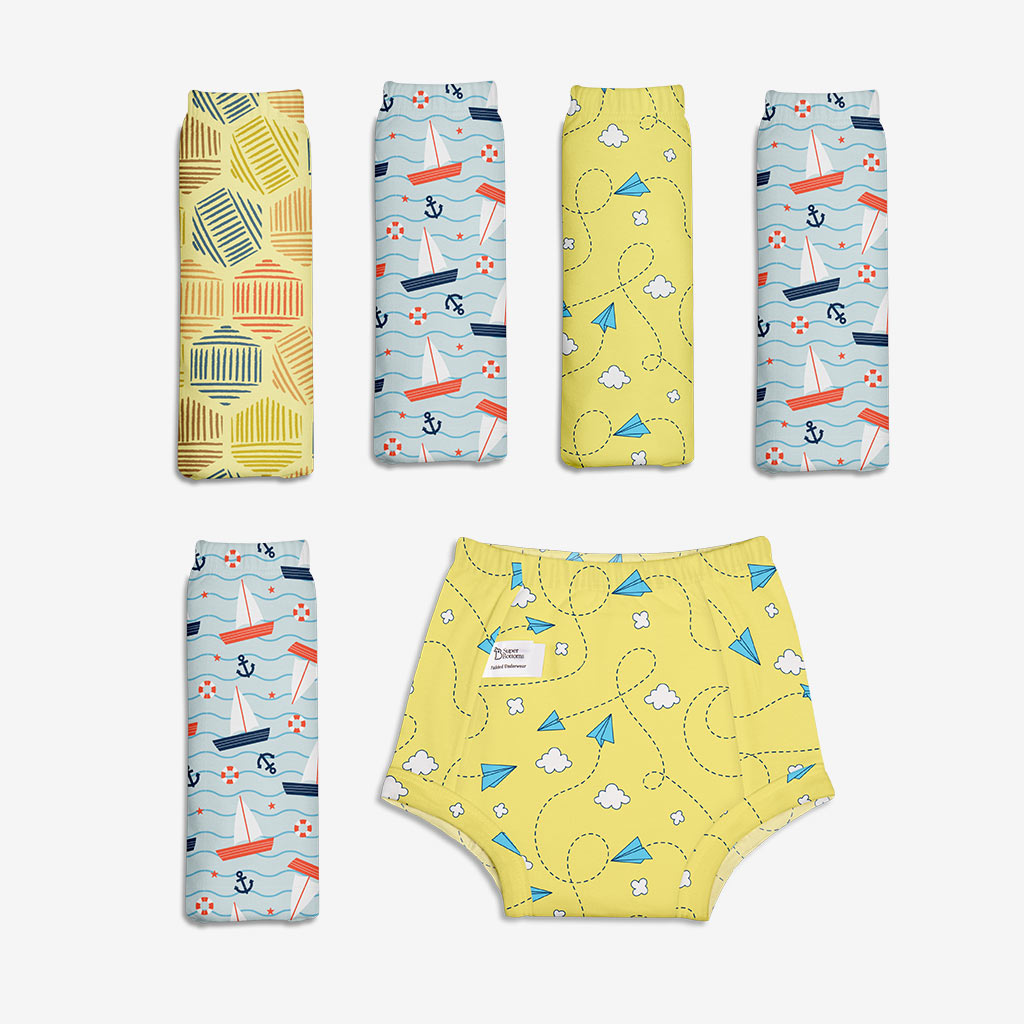 Picture of SuperBottoms Padded Underwear - Semi Waterproof Pull up Underwear/Potty Training Pants (Explorer, Size 2)