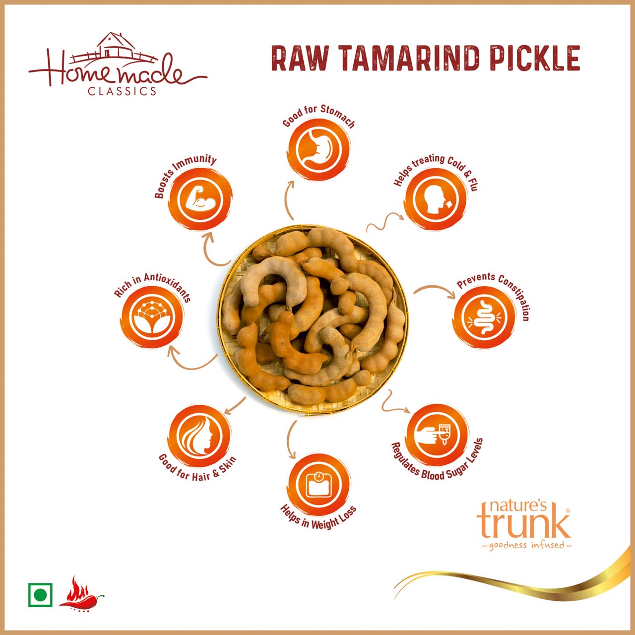 Picture of Raw Tamarind Pickle ( kachi Imli ka Achar / Chintakaya Pachadi ) 300 Grams