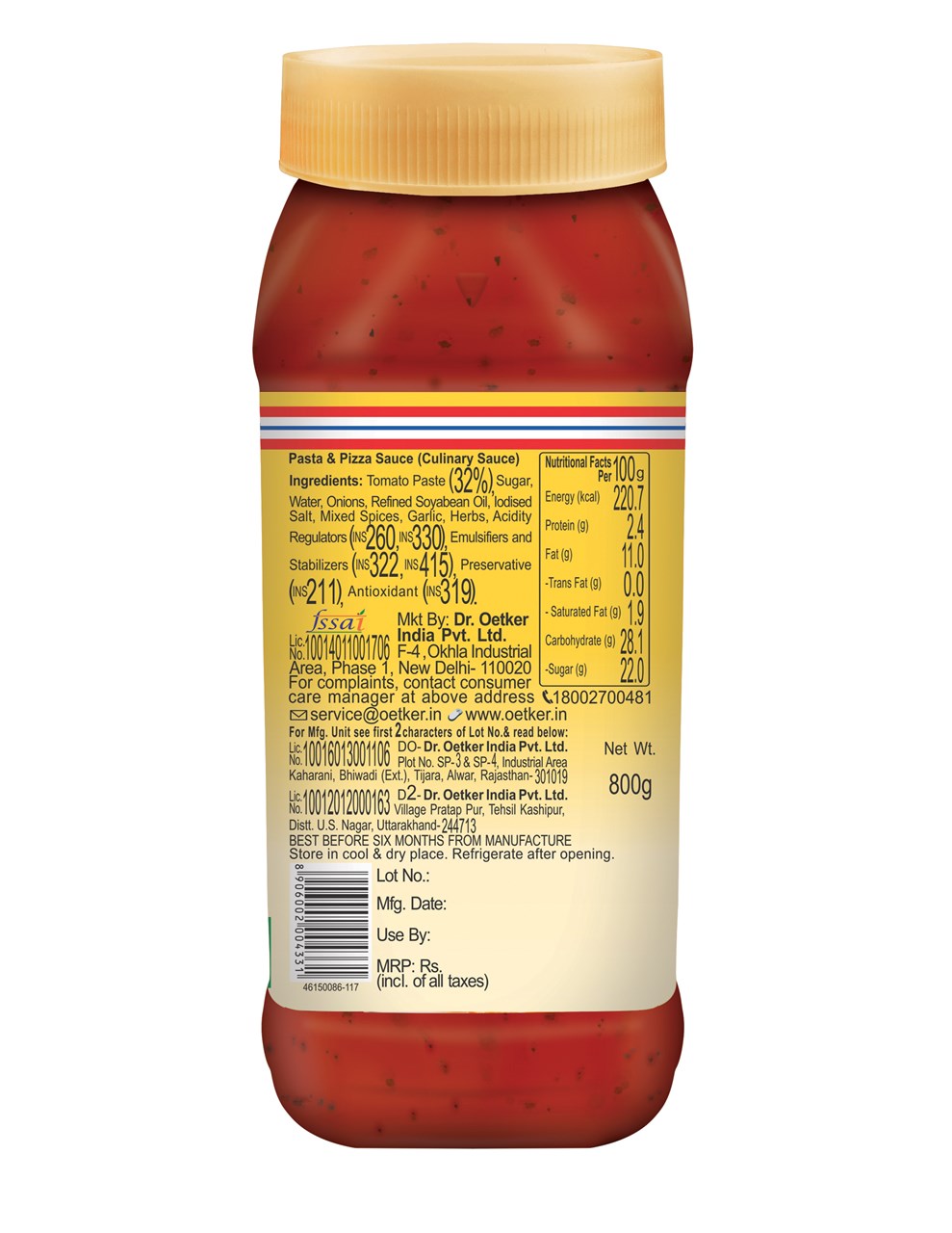 Picture of PastaPizza Sauce 800g