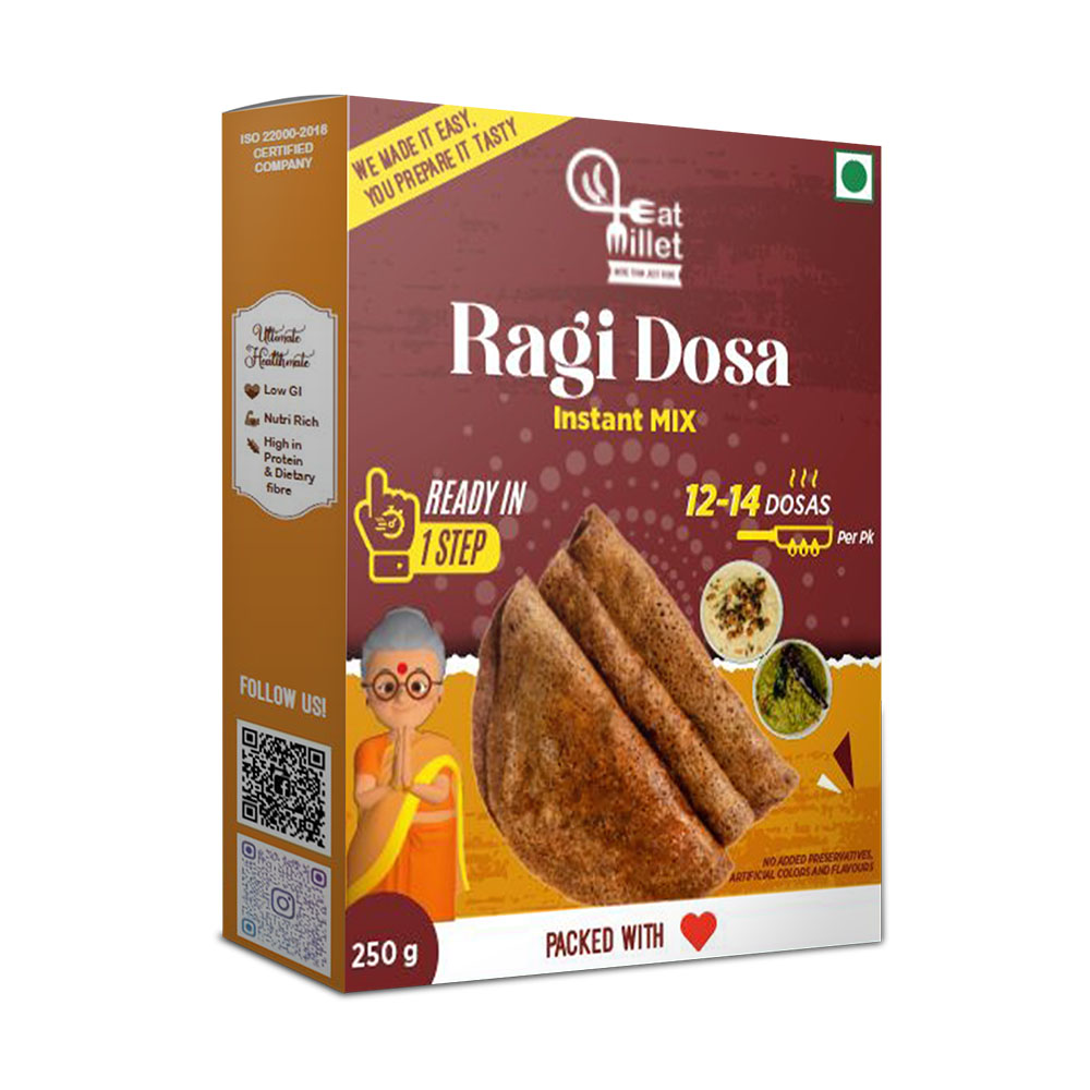 Show details for Eat Millet Instant Ragi Dosa Mix 250Gms Picture of Eat Millet Instant Ragi Dosa Mix 250Gms