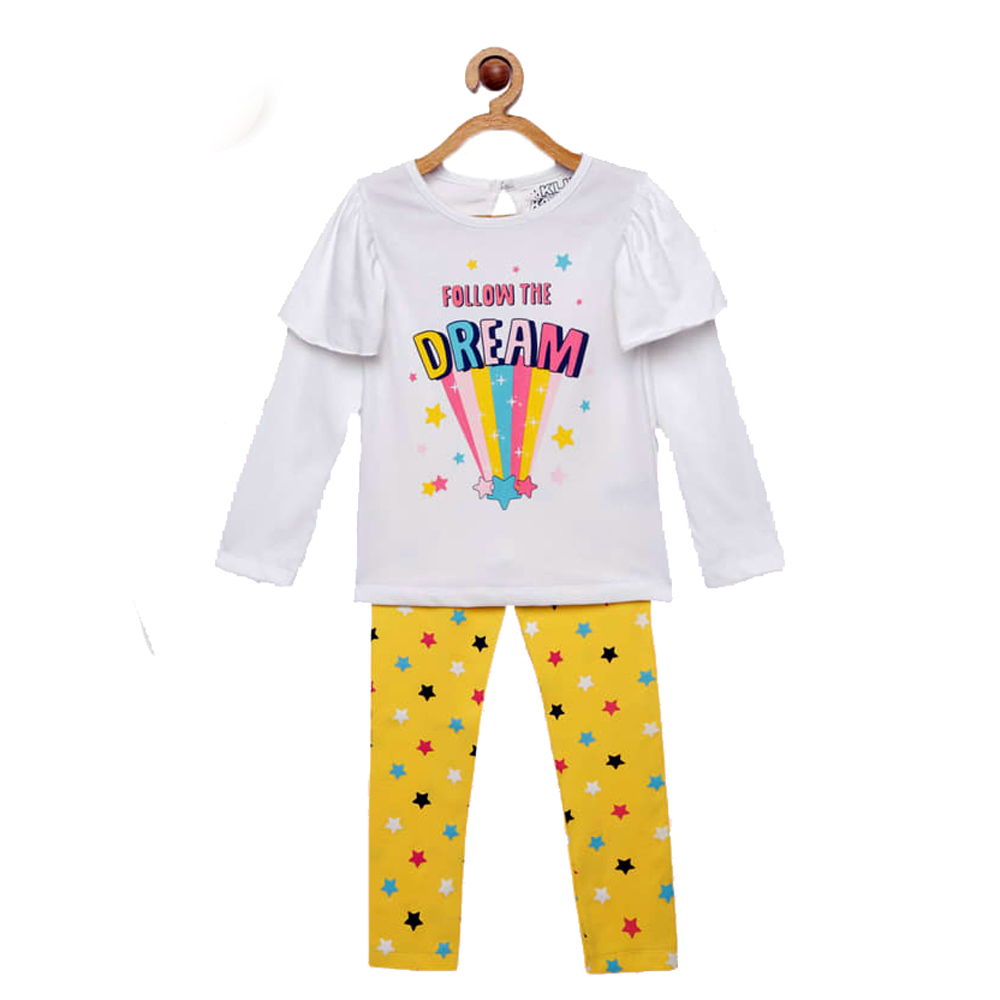 Show details for KLUB KORNER Graphic Print T-Shirt & Legging Set for Girls 2-8 Years Picture of KLUB KORNER Graphic Print T-Shirt & Legging Set for Girls 2-8 Years