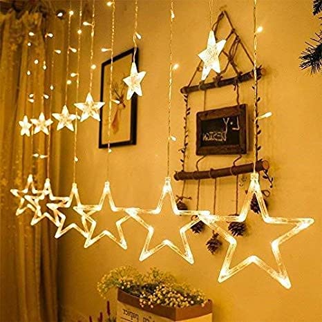 Show details for VE Decorative Star Curtain LED Lights for Diwali Christmas Wedding 2.5 Meter (1 Curtain, 138 LED, 6+6 Star) , Diwali Star Light Curtain , Diwali led Lights, Best Gift for Diwali Picture of VE Decorative Star Curtain LED Lights for Diwali Christmas Wedding 2.5 Meter (1 Curtain, 138 LED, 6+6 Star) , Diwali Star Light Curtain , Diwali led Lights, Best Gift for Diwali