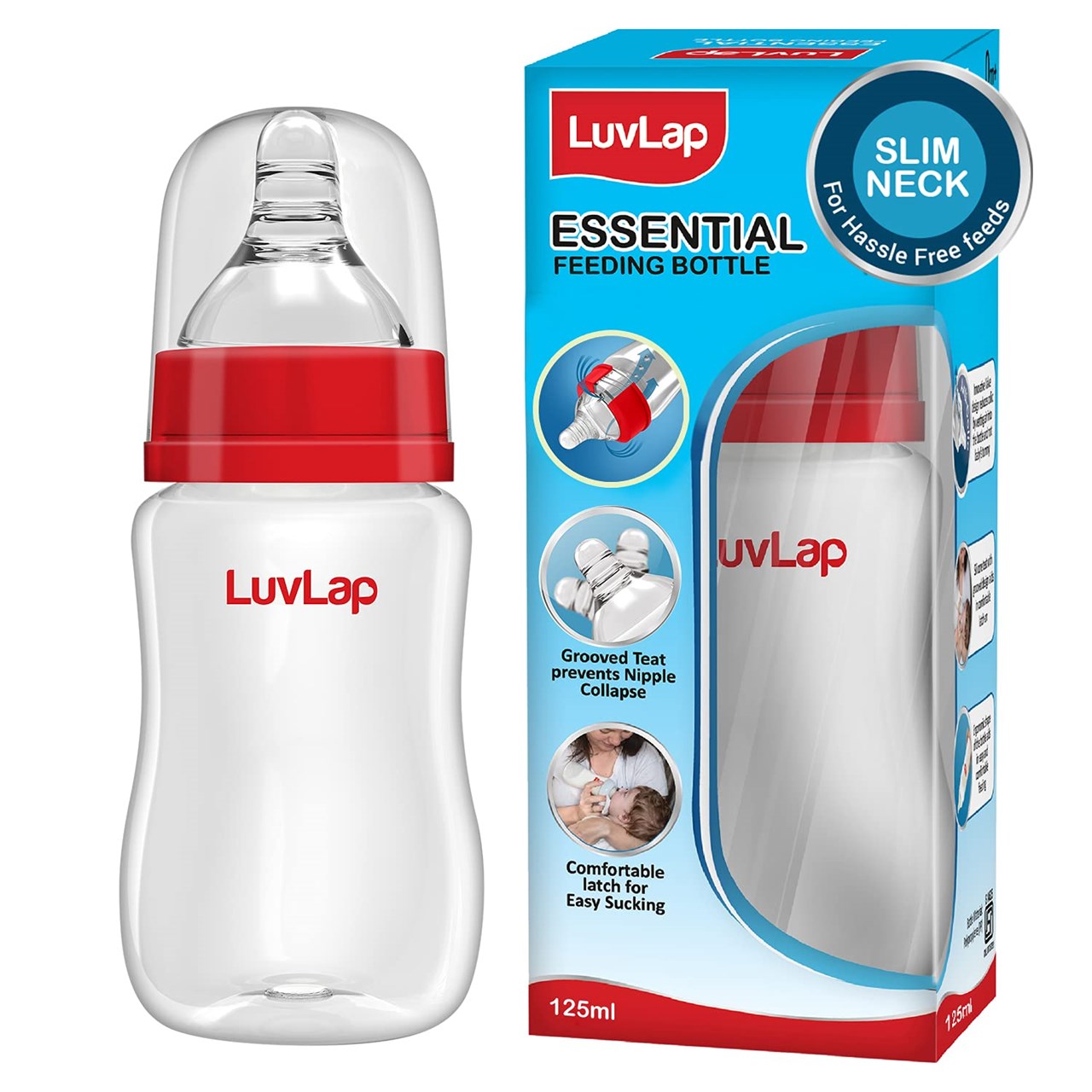 Show details for LuvLap Ess S Neck F Botl, Plain 125ml Picture of LuvLap Ess S Neck F Botl, Plain 125ml