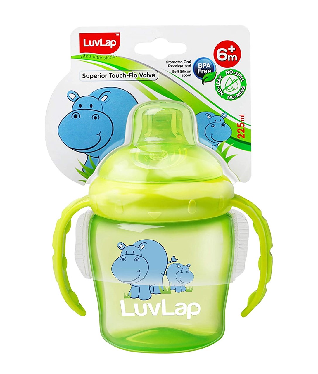 Picture of LuvLap HIPPO SPOUT CUP 225 ml Green
