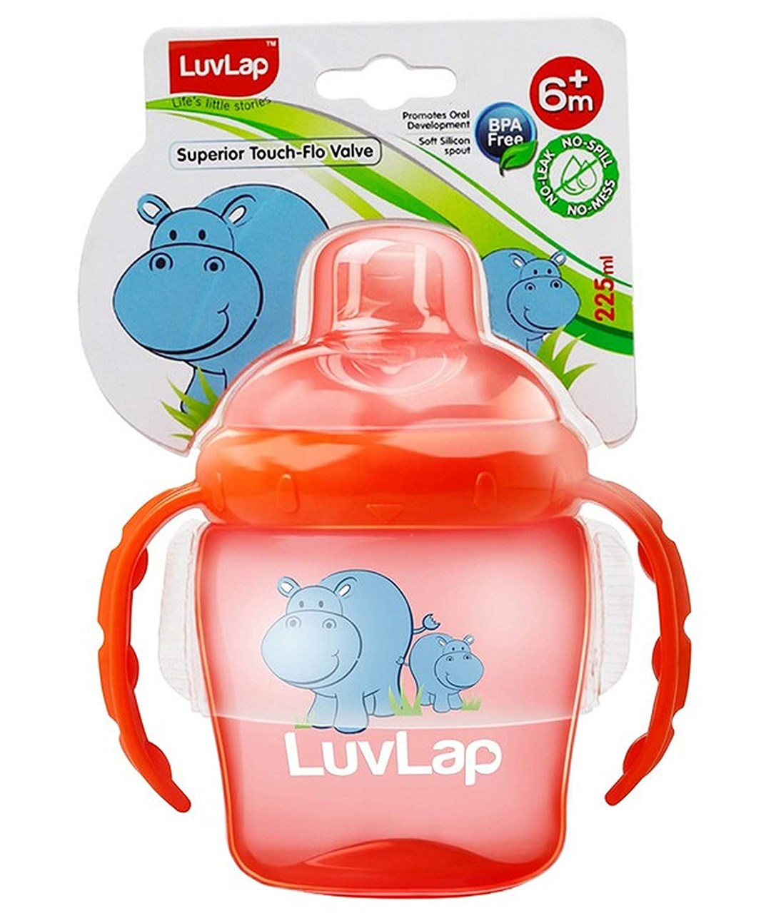 Show details for LuvLap HIPPO SPOUT CUP 225 ml Orange Picture of LuvLap HIPPO SPOUT CUP 225 ml Orange