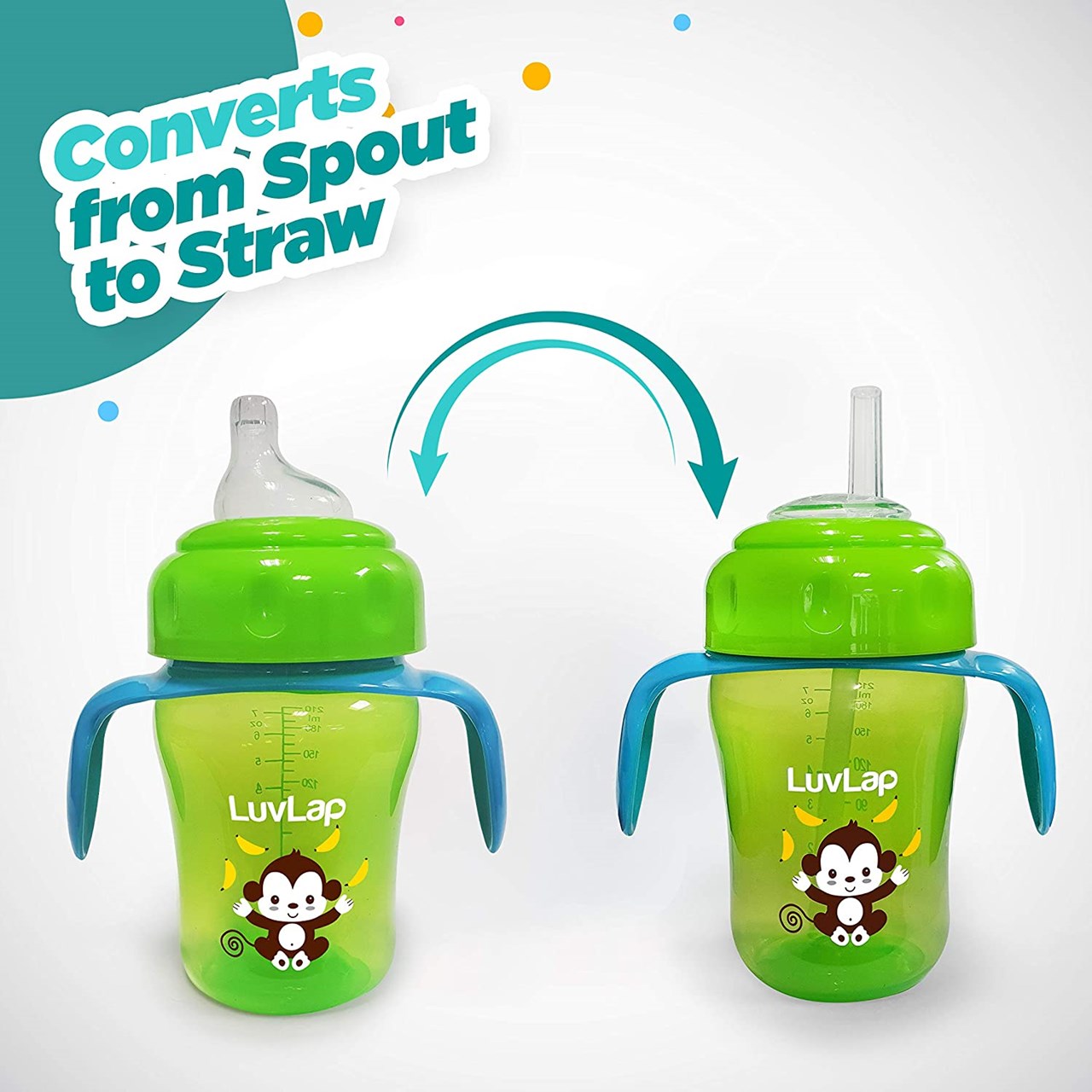 Picture of LuvLap Banana Time 2 in 1 Sipper - 150 ml Green