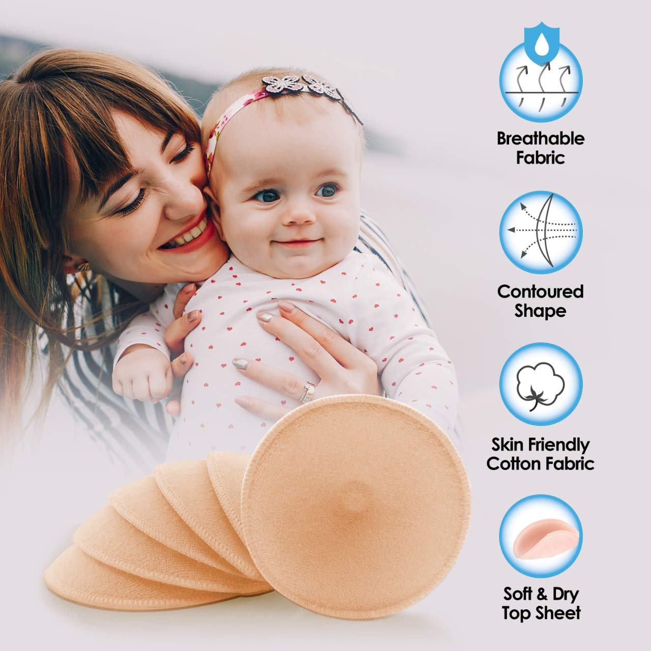 Picture of LuvLap Washable Breast Pads - 6pc