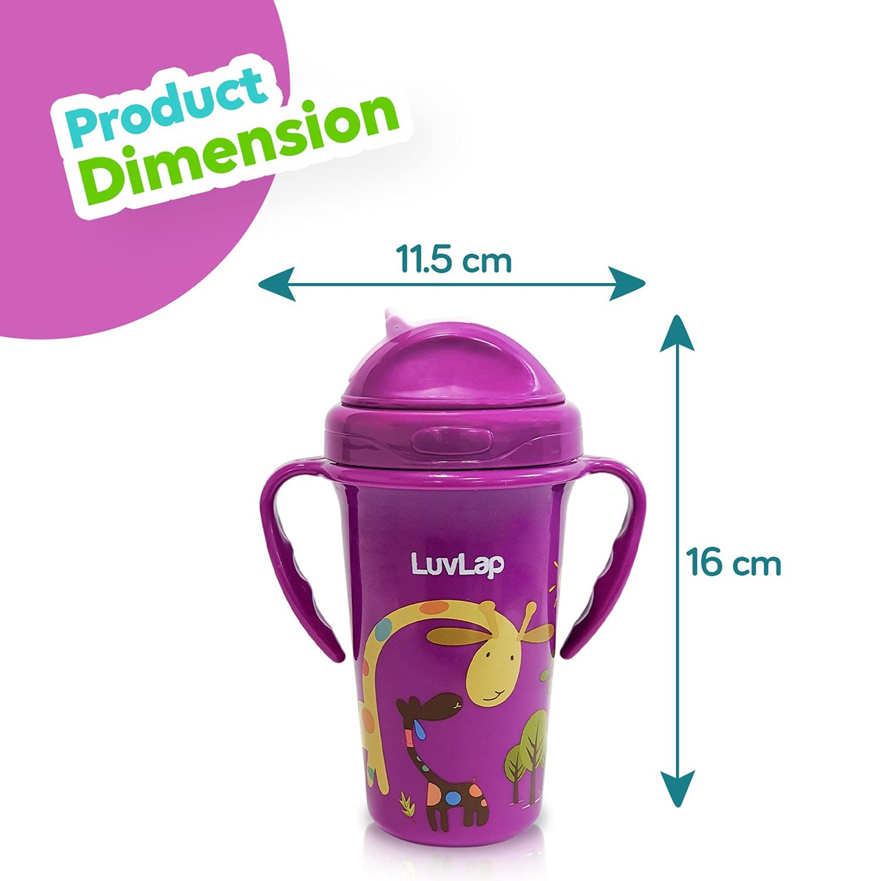 Picture of LuvLap Tiny Giffy sipper 300 ml Purple