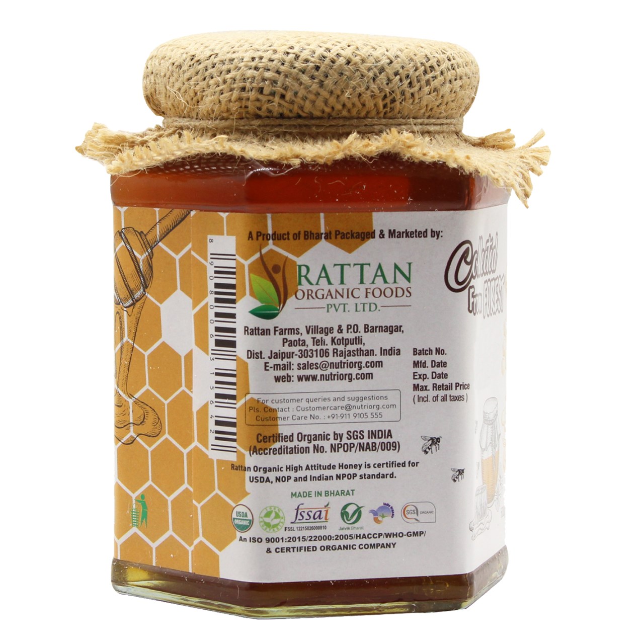 Picture of Nutriorg Certified Organic High Altitude Honey 500g