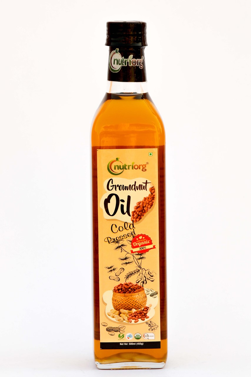 Picture of Nutriorg Certified Organic Groundnut Oil 500ml Glass Bottle