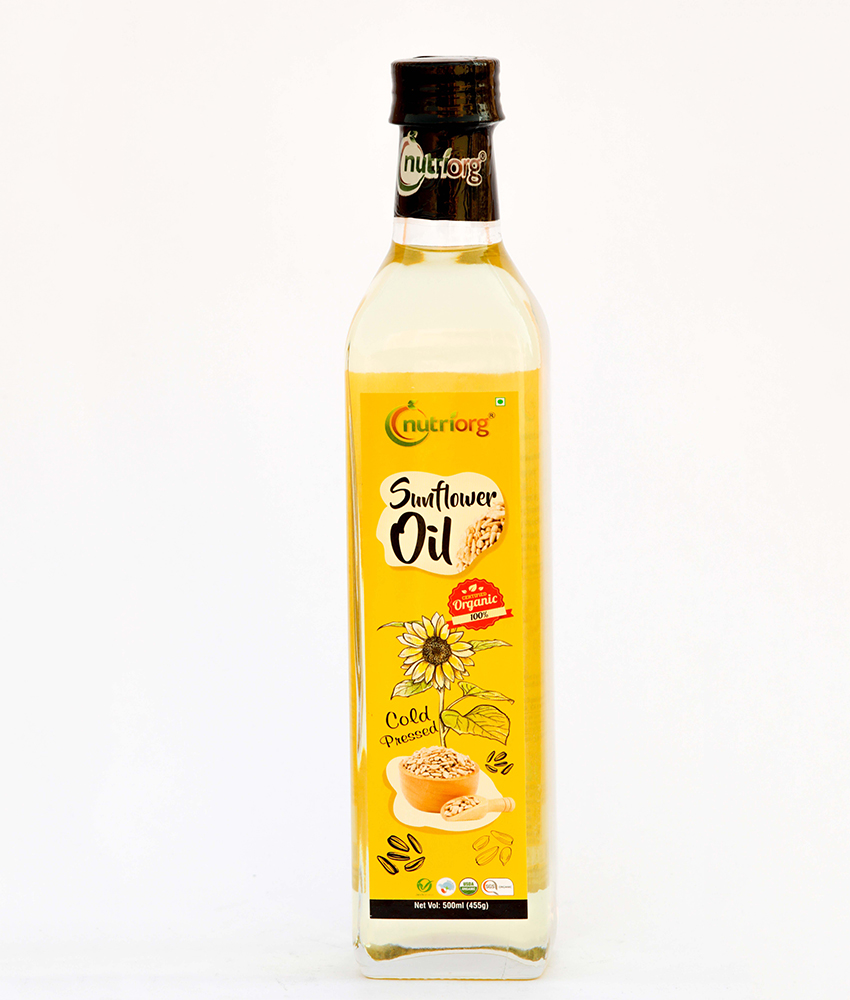 Picture of Nutriorg Certified Organic Sunflower Oil 500ml Glass Bottle