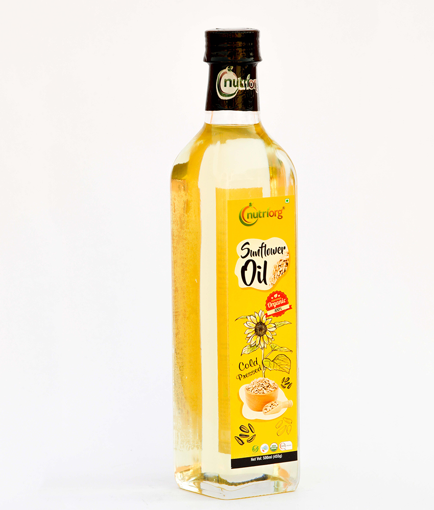 Picture of Nutriorg Certified Organic Sunflower Oil 500ml Glass Bottle