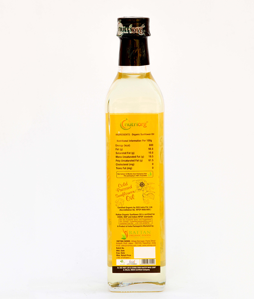 Picture of Nutriorg Certified Organic Sunflower Oil 1000ml