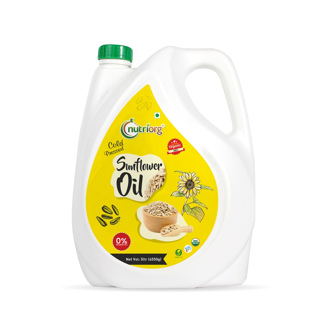 Show details for Nutriorg Certified Organic Sunflower Oil 5ltr - 4550 grams  Picture of Nutriorg Certified Organic Sunflower Oil 5ltr - 4550 grams