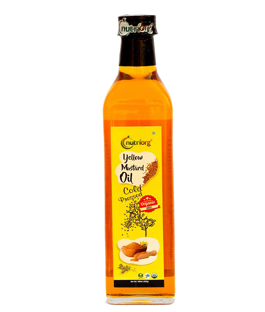 Picture of Nutriorg Certified OrganicYellow Mustard Oil 500ml Glass Bottle