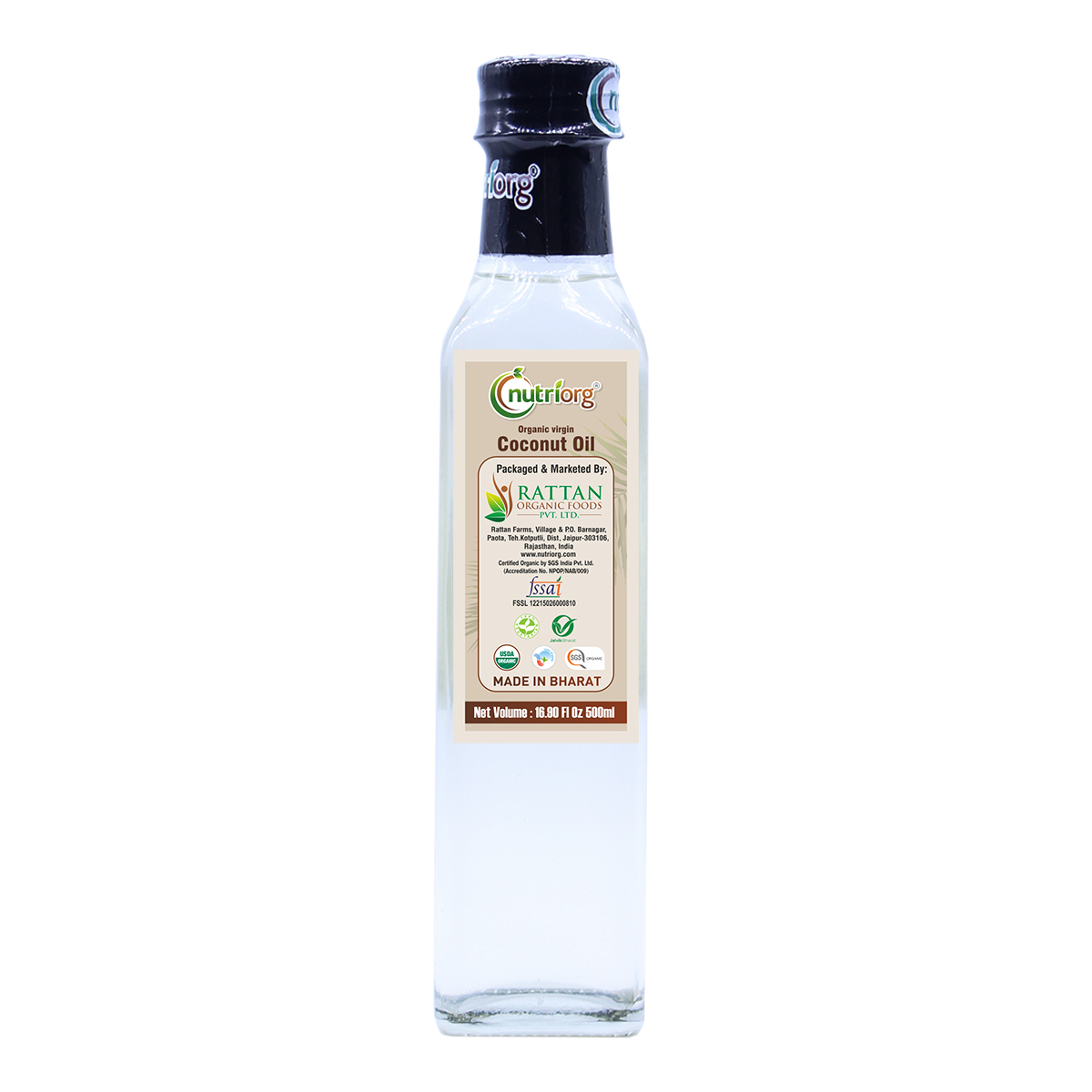 Picture of Nutriorg Certified Organic Virgin Coconut Oil 500 ml