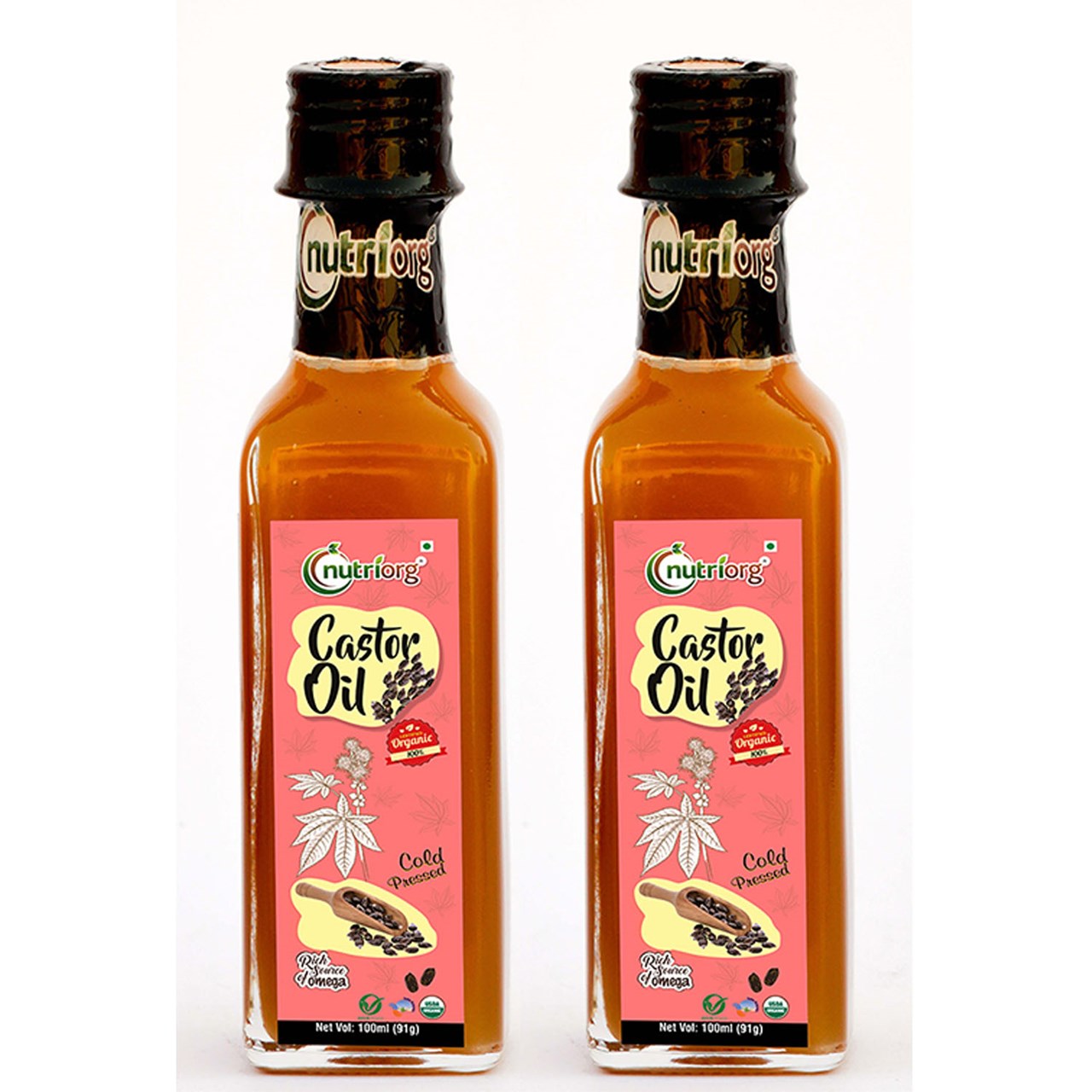 Picture of Nutriorg Certified Organic Castor Oil 100ml (Pack of 2)