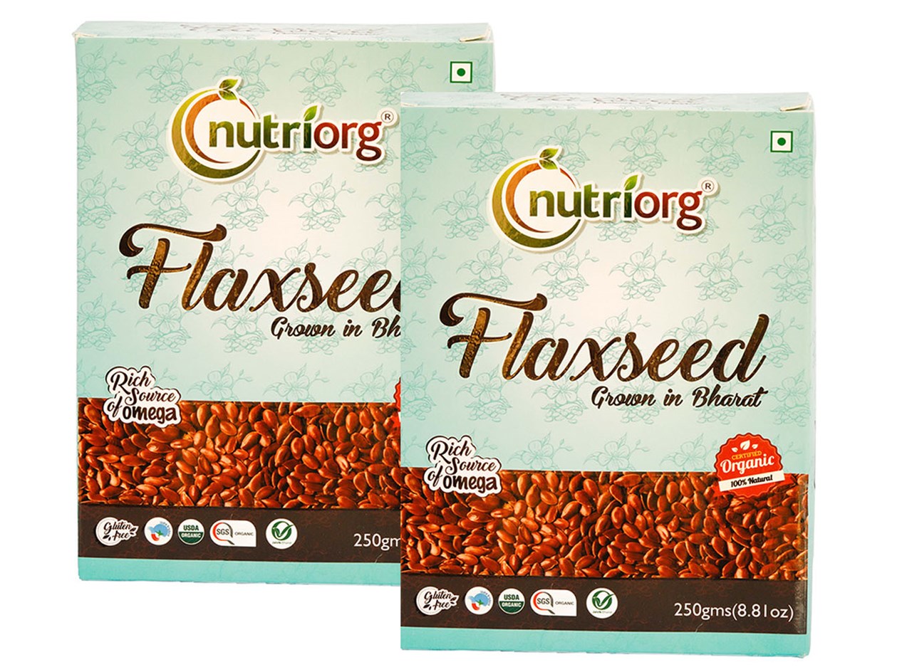 Picture of Nutriorg Certified Organic Flaxseed Raw 250g (Pack of 2)