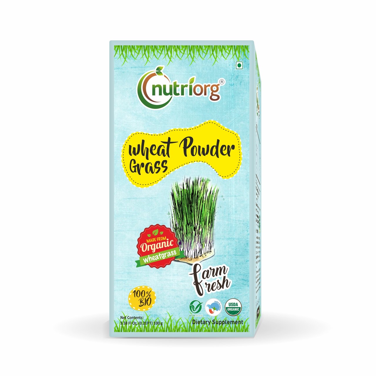 Picture of Nutriorg Certified Organic Wheatgrass powder 100g