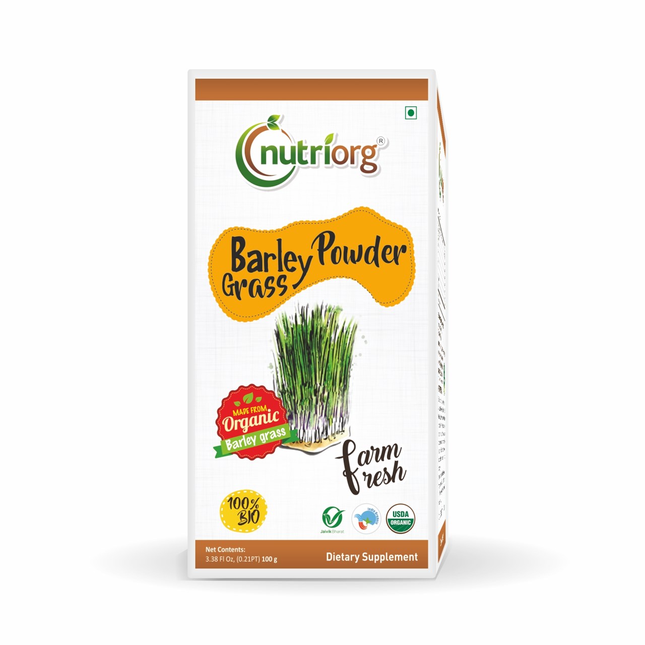 Show details for Nutriorg Certified Organic Barley Powder - 100 gm Picture of Nutriorg Certified Organic Barley Powder - 100 gm