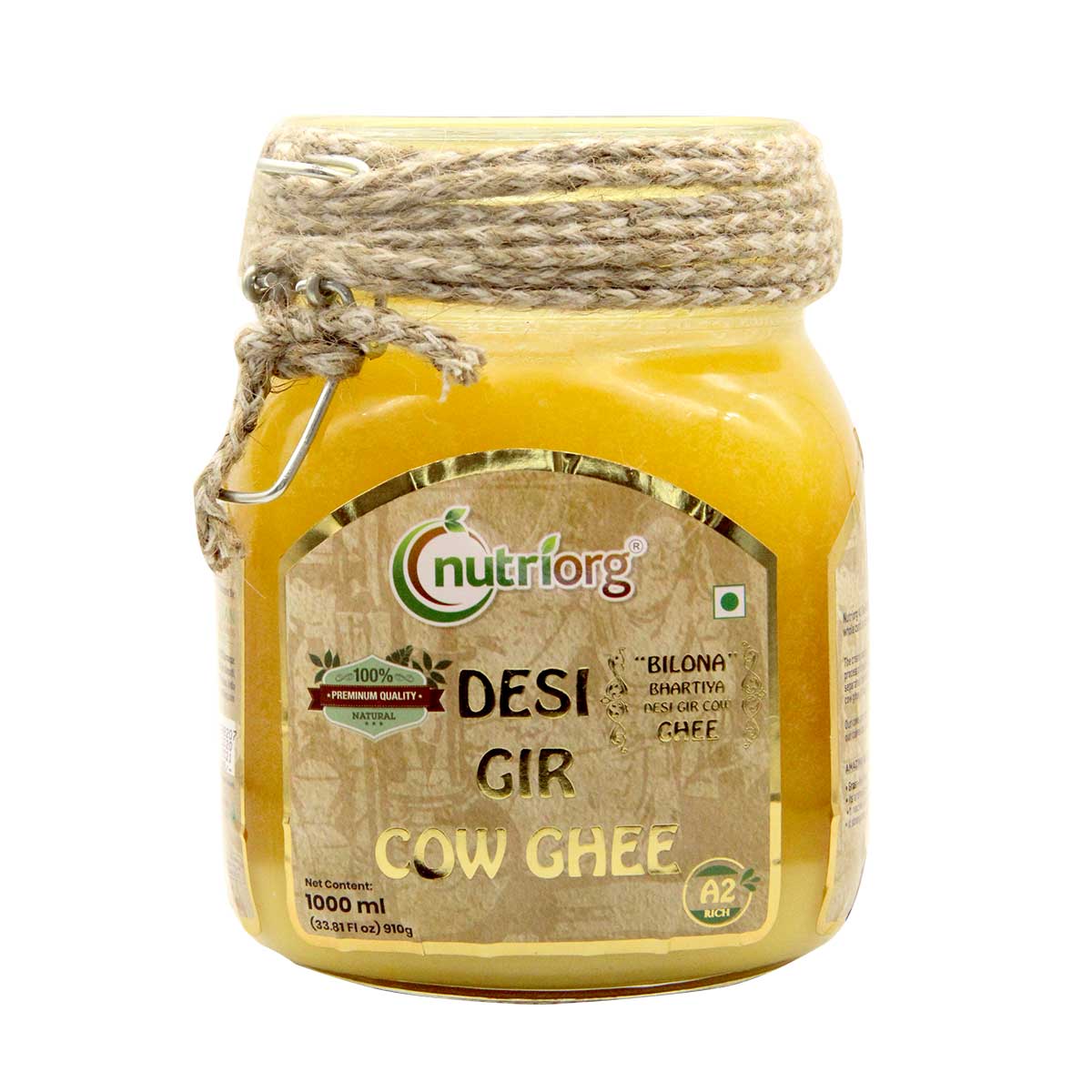 Show details for Nutriorg Desi Gir Cow Ghee - 1000 ml Picture of Nutriorg Desi Gir Cow Ghee - 1000 ml