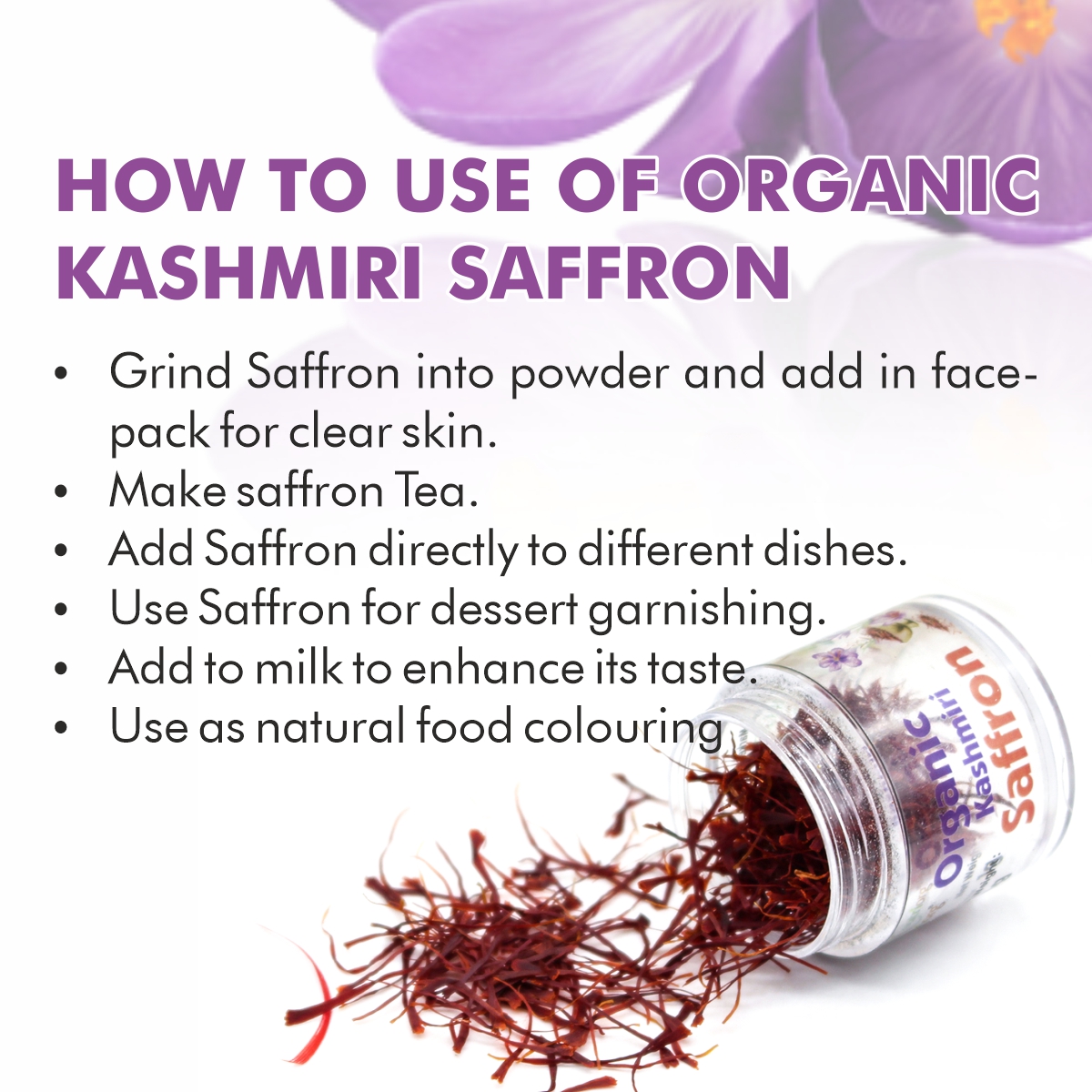 Picture of Nutriorg Certified Organic Kashmiri Saffron 1g