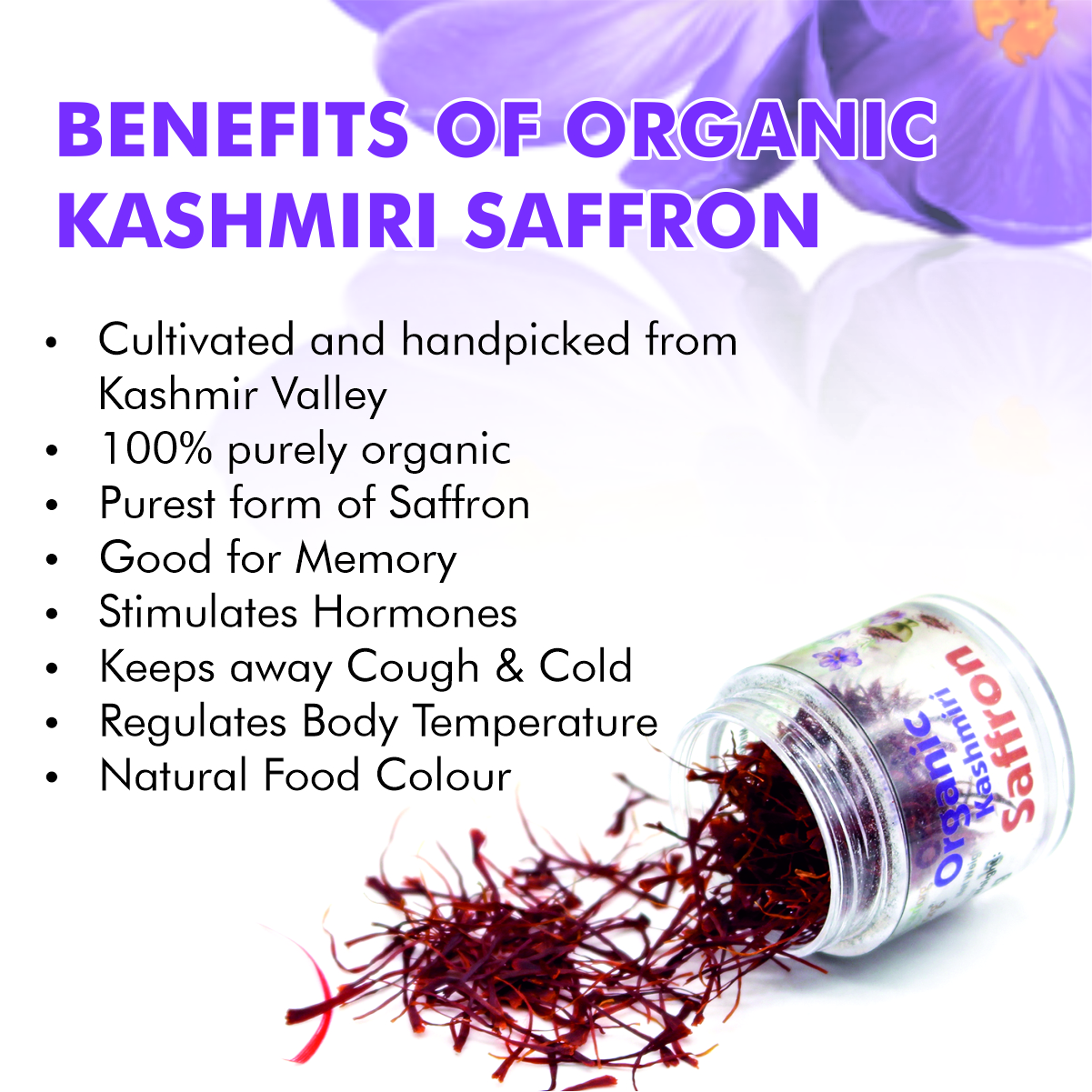 Picture of Nutriorg Certified Organic Kashmiri Saffron 1g