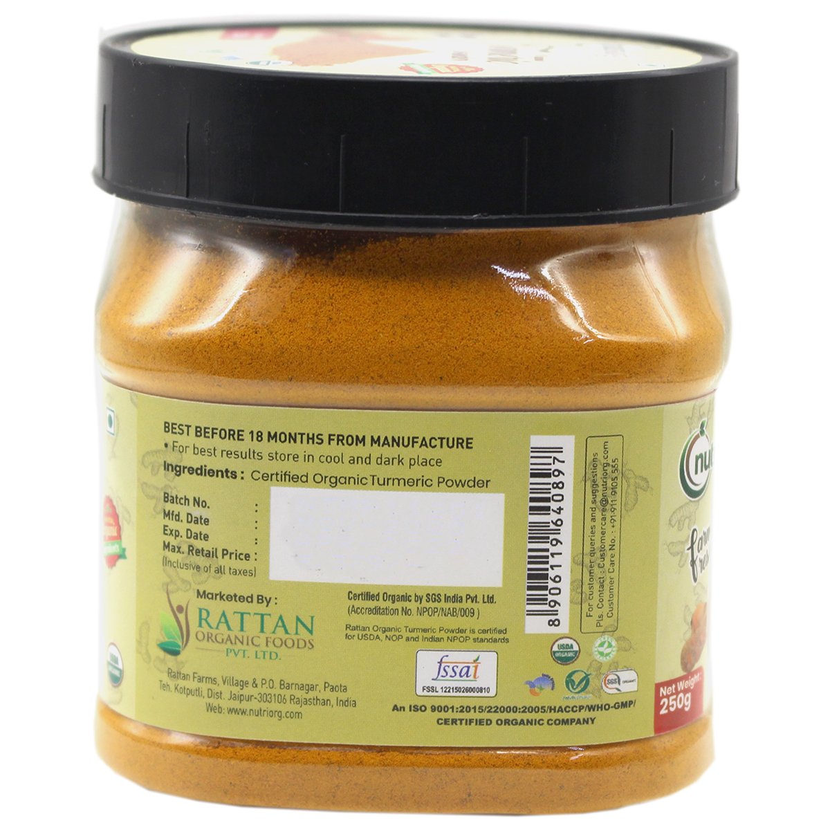 Picture of Nutriorg Certified Organic Turmeric Powder 250g