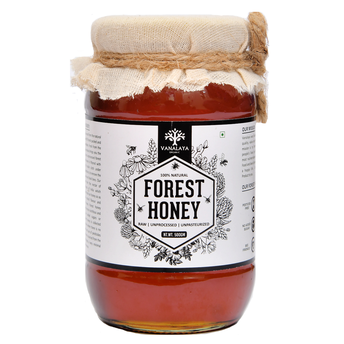 Picture of Vanalaya Forest Honey Raw Unprocessed Unpasteurized Pure natural organic honey for weight loss (500G)