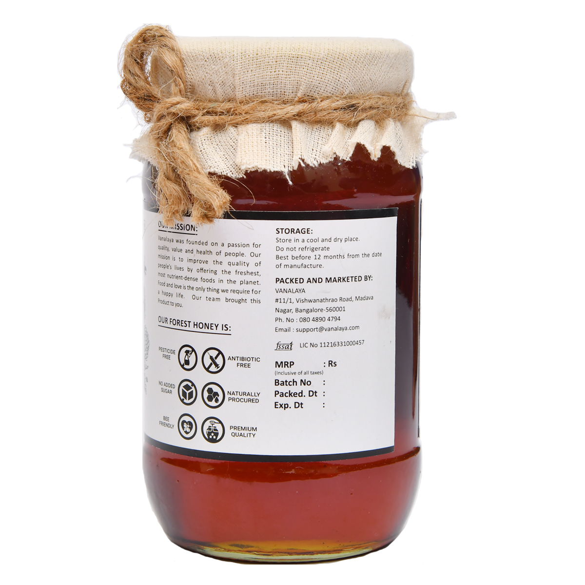 Picture of Vanalaya Forest Honey Raw Unprocessed Unpasteurized Pure natural organic honey for weight loss - 500 GM