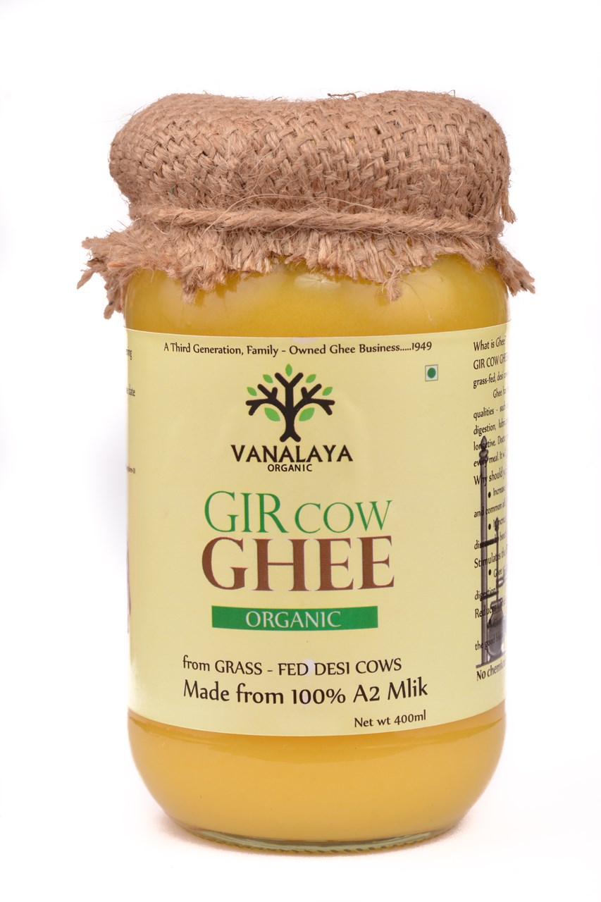 Picture of Vanalaya Organic A2 Desi Gir Cow ghee from A2 Milk Prepared by Traditional Bilona Method -400ml