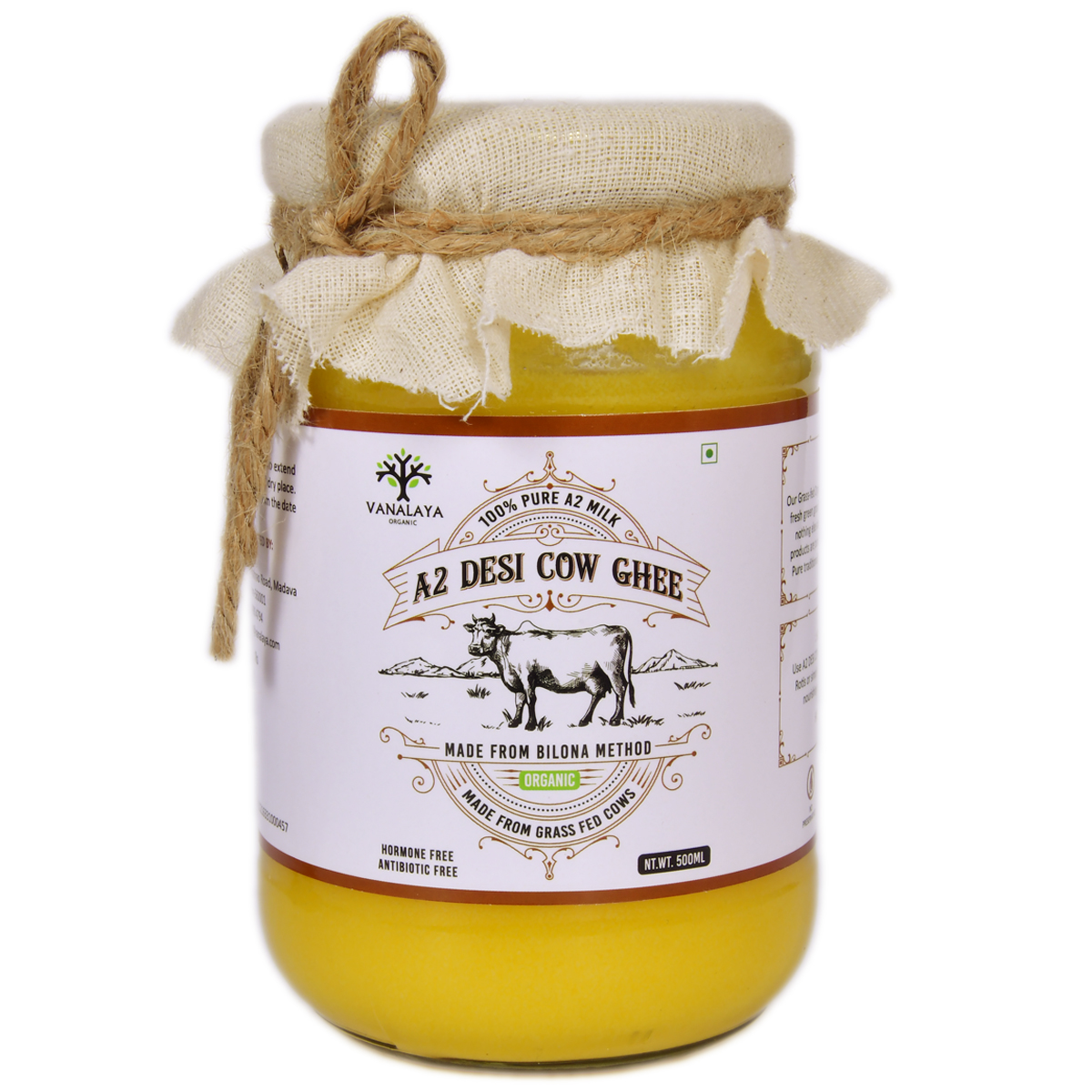 Show details for Vanalaya A2 Desi Cow Ghee from A2 Milk Prepared by Traditional Bilona Method 500ml Picture of Vanalaya A2 Desi Cow Ghee from A2 Milk Prepared by Traditional Bilona Method 500ml