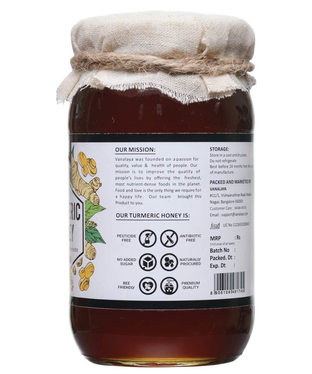 Picture of Vanalaya Turmeric Honey Infused with Turmeric Extract for Immunity Boosting and Digestion - 500 GM