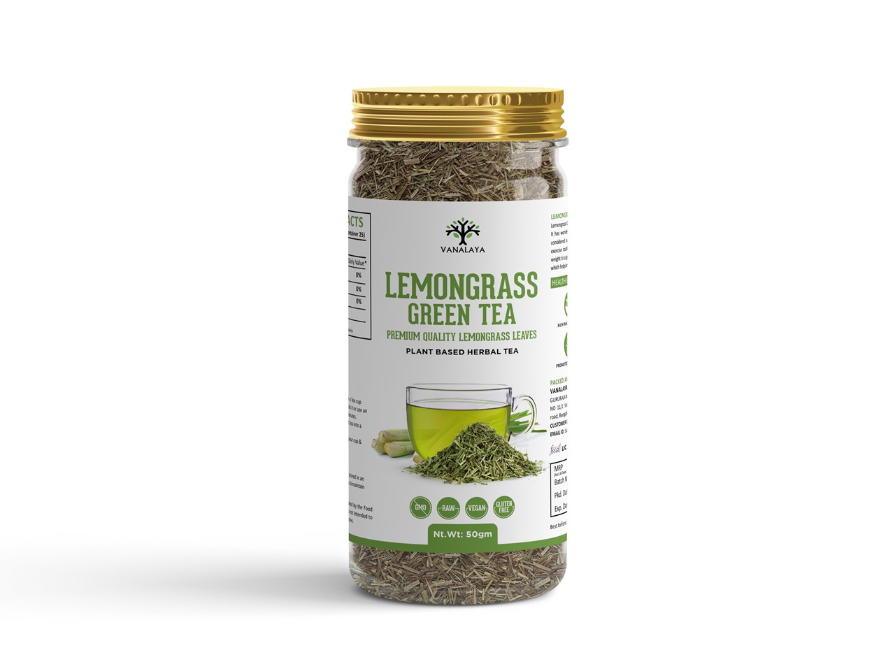 Picture of Lemongrass Green Tea (Detox Tea for Weight Loss & Stress Relief) - 50 gm