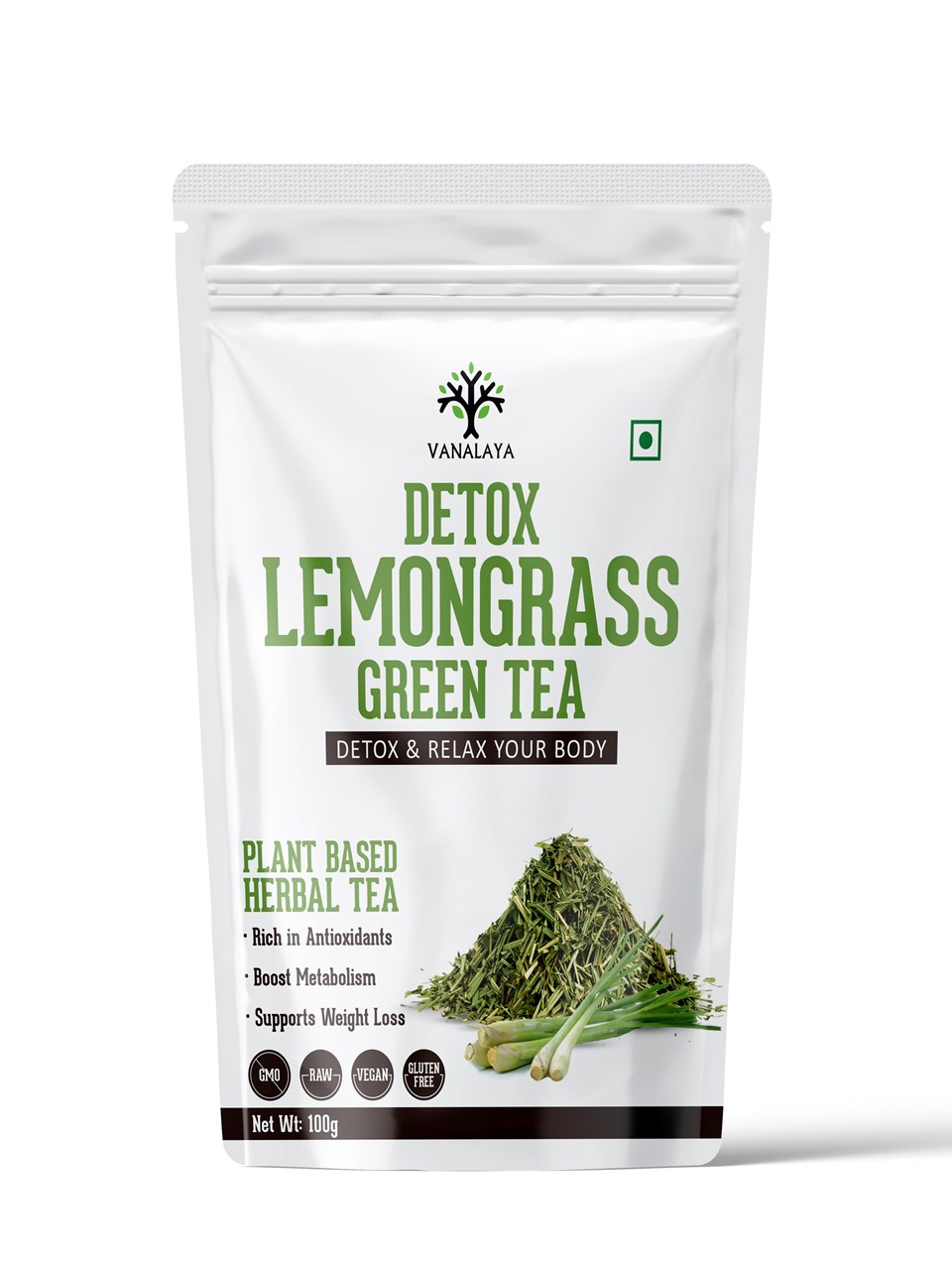Picture of Lemongrass Green Tea (Detox Tea for Weight Loss & Stress Relief), 100 gm