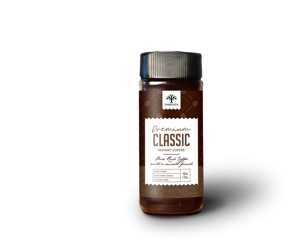 Show details for Vanalaya Premium Classic Instant Coffee Black Coffee Powder With Rich Aroma & Taste For Weight Loss - 50 GM Picture of Vanalaya Premium Classic Instant Coffee Black Coffee Powder With Rich Aroma & Taste For Weight Loss - 50 GM