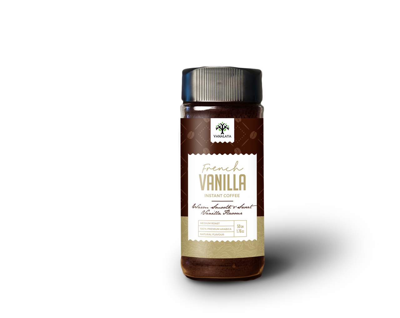 Show details for Vanalaya French Vanilla Instant Coffee Vanilla Flavoured With Rich Aroma & Taste Zero Sugar & low Calorie - 50gm Picture of Vanalaya French Vanilla Instant Coffee Vanilla Flavoured With Rich Aroma & Taste Zero Sugar & low Calorie - 50gm