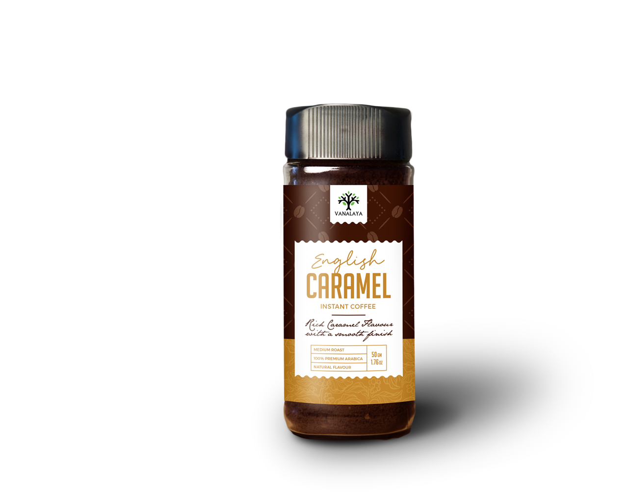 Show details for Vanalaya English Carmel Instant Coffee Caramel Flavored for weight loss low Calorie Zero Sugar - 50 gm Picture of Vanalaya English Carmel Instant Coffee Caramel Flavored for weight loss low Calorie Zero Sugar - 50 gm