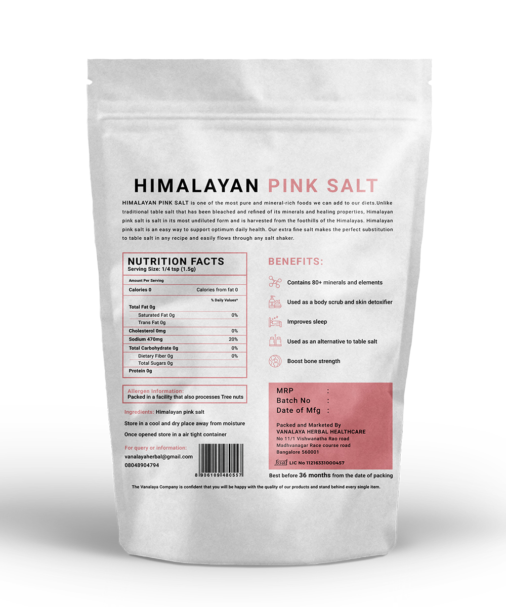Picture of Vanalaya Himalayan Pink Salt Non Iodised for Weight Loss & Healthy Cooking - 500 GM