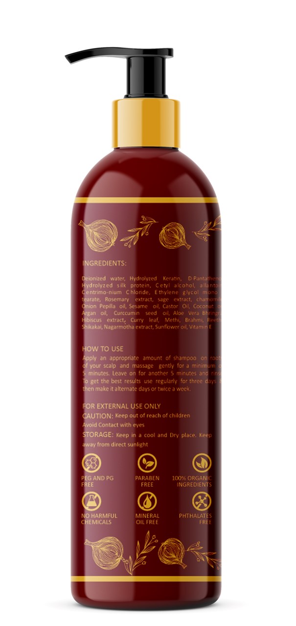 Picture of Vanalaya onion hair shampoo for Hair fall control and Dandruff control - No parabens and Suplate 200ml
